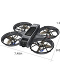 Dope FPV Drone With VR Goggles For Beginners 1080P HD Camera Quadcopter showing quadcopter dimensions and detailing