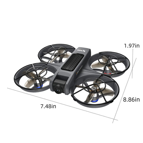 Dope FPV Drone With VR Goggles For Beginners 1080P HD Camera Quadcopter showing quadcopter dimensions and detailing