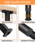High-quality details of Heavy Duty Adjustable Bed Support Legs Eight Pack showcasing installation, adjustable design, stable bottom, and PP plastic.