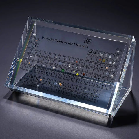 Dope Triangular Periodic Table Display With Real Elements Base For Students, Durable Chemistry Decor, Classroom Gift, side view