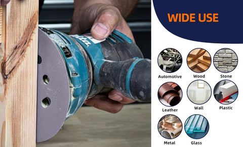 80 Piece 5 Inch 8 Hole Sanding Discs Hook And Loop Set Pro Grade Wet Dry Sandpaper With Grits 1500 Through 10000 in use
