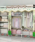 Rock Solid Portable Closet Organizer With 25 Mm Steel Pipes Hella Spacious Wardrobe Rack featuring hanging rail, shelves, and zip cover.