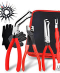 4 Piece Automotive Electrical Disconnect Pliers Kit With High Carbon Steel Connector Pliers Straight And 60 Degree Tips Hose Clamp Pliers 18 Pin Fuel Line Repair Set In Storage Box