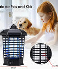 Electric Bug Zapper Indoor Outdoor 4200V High Voltage Mosquito Fly Killer With 365nm UV Light Waterproof Insect Trap shown indoors near child and dog