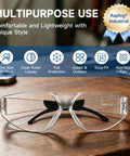 Bulk Pack Of One Hundred Eight Clear Safety Glasses Featuring Ansi Z87 Certified Build For Construction Sites And Lab Environments Individually Wrapped Heavy Duty Eye Protection  showcasing clear vision lenses and snug-fit design.
