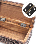 Wooden box with 1:12 Scale Miniature Bronze Hinges Set Of 20 With 80 Screws For Dollhouse Furniture Cabinet Closet DIY Projects Antique Brass Finish