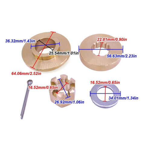 Propeller Hardware Kit For Yamaha Outboard Engines 100HP-300HP Includes Spacers 6E5-45987-00 6E5-45987-01 63P-45987-00 688-45997-01 Castle Nut 90171-18M04 Washer 92990-18200 Cotter Pin 91490-40030 Fits 18-73918 For Quick Secure Prop Installs