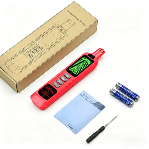 Portable Multi Gas Detector With Quick Response Sensor And Sound And Light Alarm Sniffs Out Methane Propane Natural Gas And Other Flammable Gases Includes Two Batteries Red Ideal For Home And Small Shop Safety