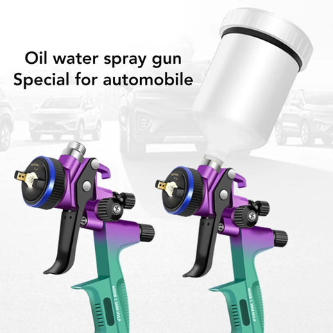 Professional HVLP Spray Kit With 600Ml Cup And 1.3Mm Nozzle For Furniture Car And Wall Projects features a vibrant spray gun.