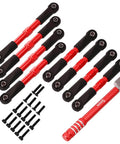 7075 Aluminum Toe Link And Push Rod Set For 1 Sixteenth Slash RC Truck Upgrade Replaces 7038 And 7018 Red Finish Durable Precision
