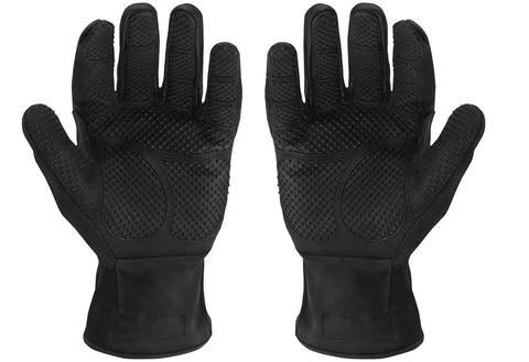 Heatworx Heavy Duty Heat Resistant Gloves With Silicone Palm, Kevlar Liner And Shell, Rated To 600°F, black, front view