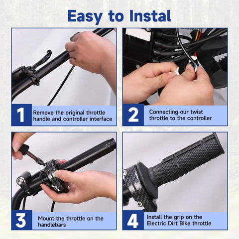 Electric Dirt Bike Throttle Handle Kit For Surron Light Bee X And LBX With Imitation Carbon Fiber Quick Twist Throttle And Handlebar Grips For Segway X260 X160 E Ride Pro S E Bike