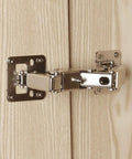 Heavy Duty 170 Degree Cabinet Hinges For Frameless Doors Concealed Hydraulic Soft Close Buffer Dampers solid steel hinge on wood panel