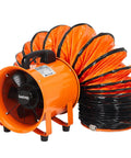 Powerful 8 Inch Air Mover Blower Fan With 1100 CFM Low Noise Portable Industrial Exhaust Fan And Sixteen Point Four Ft Flexible Duct