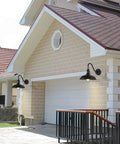 Gooseneck Outdoor Barn Light With LED Bulb Black Farmhouse Porch Fixture Dusk To Dawn Exterior Lighting On Garage