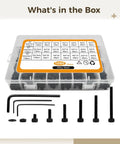 1080 Piece Hex Socket Screw Kit With Washers And Nuts, M2 M3 M4 Stainless Steel Hardware Set and Allen Wrench in Box