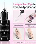 Two Pack Rhinestone Glue For Nails Ultra Strong 3D Gel Nail Art Adhesive For Nail Charms Gems Jewelry Decoration