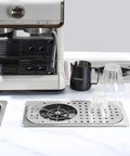 Stainless Steel Glass Rinser For Sink With One Hand Operation Pitcher And Espresso Rinser Cup Washer Drain And Drip Tray
