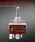 Waterproof 12V DPDT Reverse Polarity Toggle Switch Momentary On Off On 3 Position 4 Pin 30A DC Motor Control For RV Power Jack Replacement Heavy Duty 4 Pin Wired 1 Piece, metal toggle