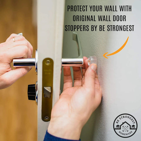 Installing 16 Pack Tiny Door Stoppers Wall Protectors Self Adhesive Rubber Bumpers For Glass And Wood Doors Clear Stick On