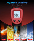 Infrared Thermometer Gun For Cooking And Grilling, Non Contact Digital IR Temperature Meter with emissivity settings and display