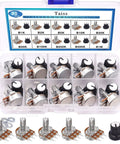 Must Have All In One Potentiometer Kit With Rotary Knobs And WH148 Linear Pots 1K To 1M Ohm 40 Value Assortment Single