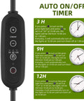 Auto on/off timer settings for 4 Strip Grow Light Kit 36W With Timer For Indoor Plants 16 Inch LED Light Strips