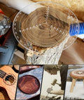 DDWT 300mm round center finder compass, clear acrylic drawing circle for wood turning on a lathe.