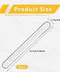 Six Pack Long Rubber Clear Wall Protectors with Self Adhesive Silicone Bumpers showing size 14.7cm x 1.7cm