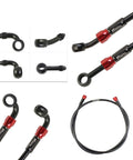 Beefed-Up Braided Motorcycle Brake Hose With Removable Banjo Fittings, 400-2400mm Length, AN3 Hydraulic Clutch Line, Stainless Steel