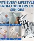Adjustable Shower Head Holder With A 2.7 Inch Strong Suction Cup, Wall Mounted Bracket for Handheld Showerheads shown in use