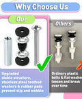 Get Ready For A Solid Fix With These Four Sets Of Heavy Duty Universal Toilet Seat Bolts Featuring 3 Inch 304 Stainless Steel Construction That Stops Leaks And Prevents Rust For A Super Durable And Leak Free Restroom Repair Job. toilet seat bolt kit with stainless steel washers and rubber pads
