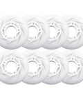 Inline Skate Wheels 8 Pack Replacement Set For Outdoor And Indoor Use, 72mm 76mm 80mm, Durable PU Wheels With Smooth Bearings And LED Light Up For Skating Fun in white color