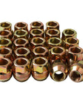 24 Pack 14mm X 1.5 OEM Bulge Seat Acorn Lug Nuts For 6 Lug GM Trucks Plug N Play Direct Fit, zinc-gold finish, conical seat