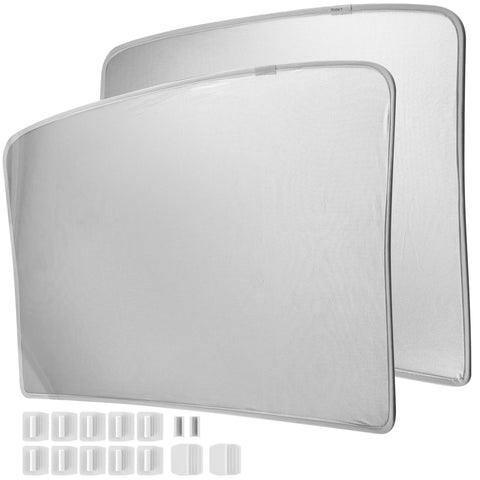 EYPINS Model Y sunshade roof cover for Tesla Model Y, silver, heat and UV protection with mounting clips.