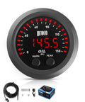 Digital oil pressure gauge kit with 0-150 PSI red LED display, 52mm size, electronic sensor, and mounting bracket for cars and trucks.
