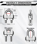 Stainless Steel Wire Rope Kit Pro Grade With M6 Cable Clamps Silver Thimbles And Aluminum Crimping Loops For One Quarter Inch Wire Rope Rigging