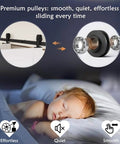 Premium pulleys for quiet, smooth operation used in 60 By 96 Inch Preassembled Three Lite Frosted Glass Bifold Barn Door