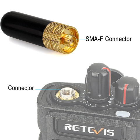 Compact Dual Band Ham Radio Short Antenna SMA Female Connector For VHF UHF Use 5 Cm Length 50 Ohm Impedance