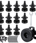 Badass Heavy Duty Furniture Levelers Adjustable Standard Threaded Feet With Steel T Nut Kit, 12 black levelers for stability.