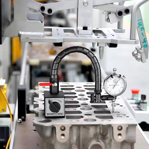 Pro Grade Magnetic Base With 360 Degree Flexible Arm For Dial Indicators One Handed Operation For Easy Adjustments
