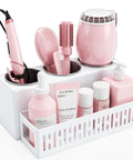 Detachable Hair Dryer Holder and Tool Organizer With 3 Stainless Steel Cups, Wall Mounted Bathroom Storage for Hair Tools