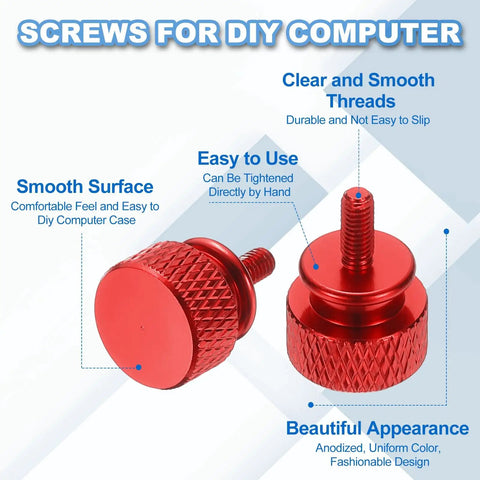 10 Pcs M3x7mm Knurled Thumb Screws For PC Case Aluminum Alloy Hand Tighten No Tool Needed Easy Install Durable Assorted Colors