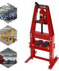 Heavy Duty 6 Ton Hydraulic Shop Press A Frame Benchtop With Press Plates And Adjustable Working Table Height For Car Repair And Garage Projects Red Pro Grade Construction
