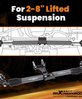 maXpeedingrods dual steering stabilizer for Jeep Wrangler JK/JKU, steel-gray, for 2–8 in lifted suspension, G1 upgrade