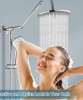 Polished Chrome Retrofit Rain Shower System With 8 Inch Rainfall Head, ABS Handheld Sprayer, Wall Mount Shower Faucet Combo