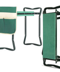 Heavy Duty Garden Kneeler And Seat With Soft EVA Kneeling Pad, Foldable Gardener Stool With Tool Pouch, Sturdy Steel Frame Cushioned