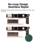 IC Chip Solder Pads And Jumpwire Kit For Microsoldering And Phone Repair 1440 Dots To Rebridge Wires shown in seamless repair