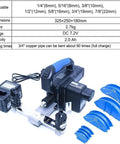 Pro Electric Copper Pipe Bender 1/4 To 7/8 Inch Rebar Tuber with cordless design showing tool and bending dies.