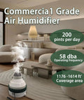 Portable Heavy Duty 200 Pint Humidifier With Industrial Grade Mist System for large rooms in modern living space